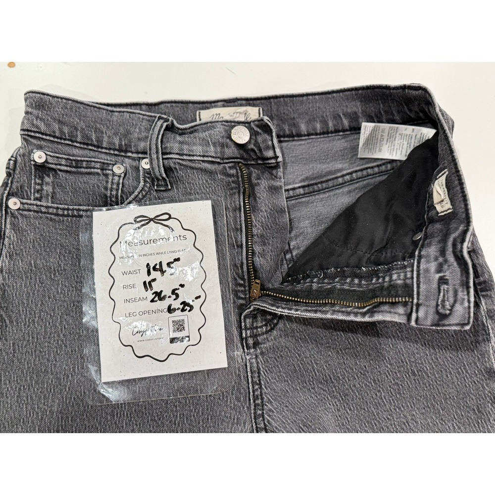 Madewell The Perfect Vintage Jean High Rise Tapered Faded Black Grey Size 26 - Picture 7 of 8